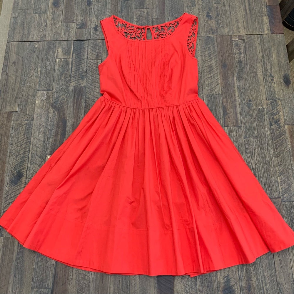 Moulinette Soeurs Laced Back Dress, Size 0, Burnt Red/Orange